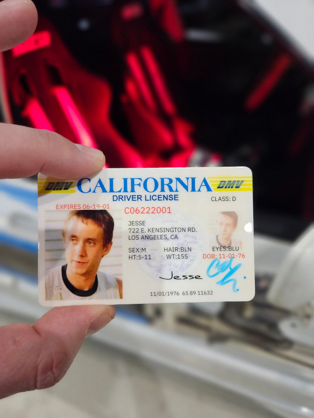 Chad Lindberg Signed Jesse California ID – Double Autographed