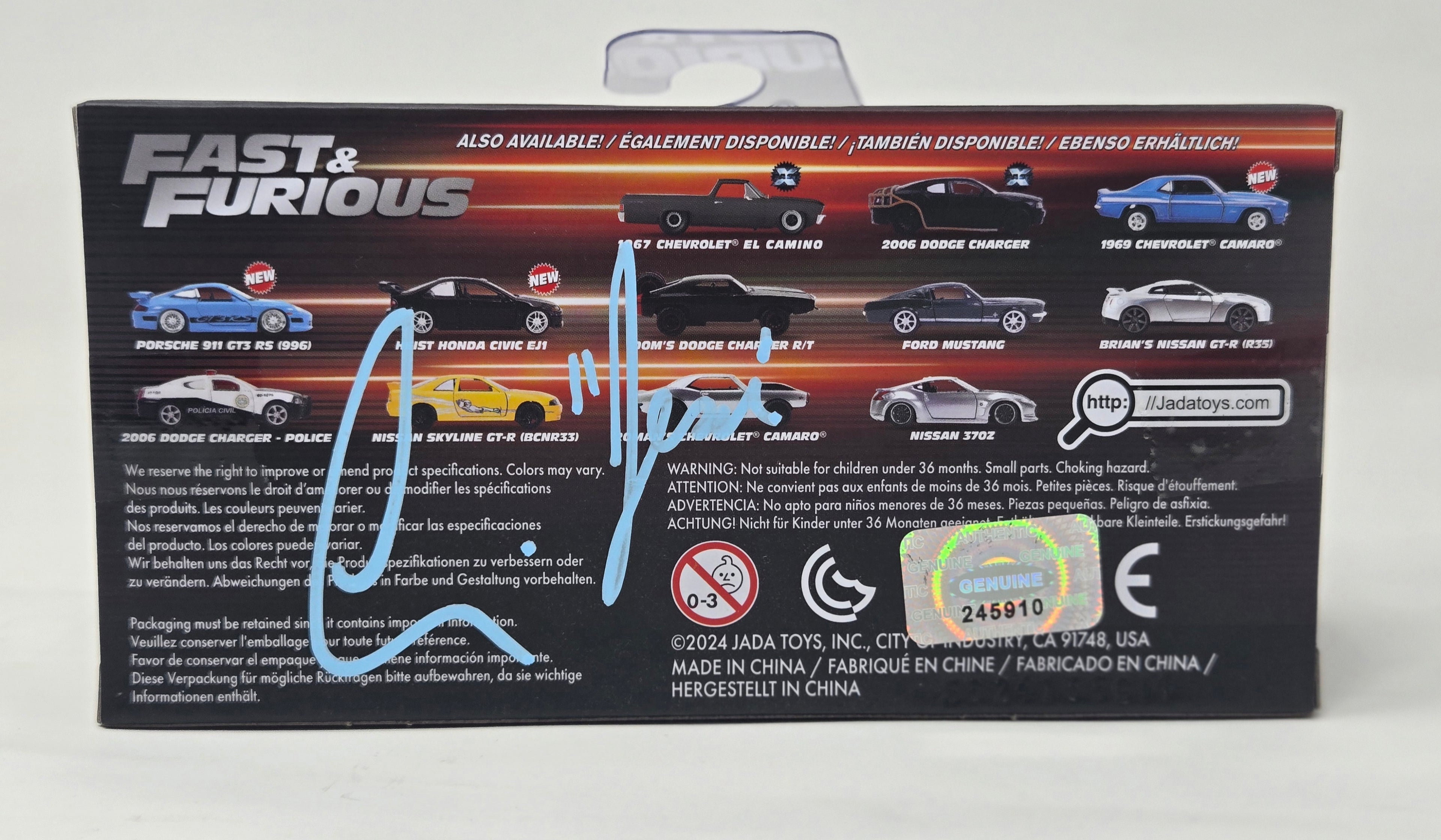 Chad Lindberg Signed Fast & Furious Jesse’s VW Jetta – 1:32 Jada Die-Cast
