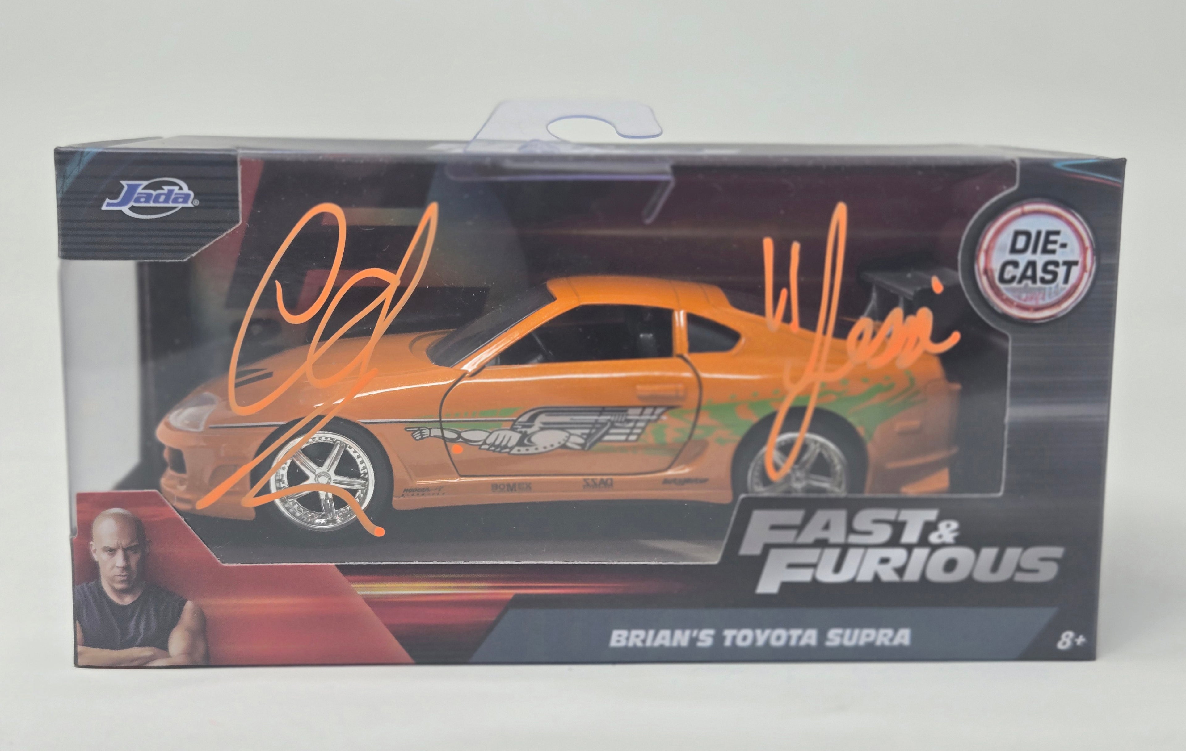 Chad Lindberg Signed Fast & Furious Brian’s Toyota Supra – 1:32 Jada Die-Cast