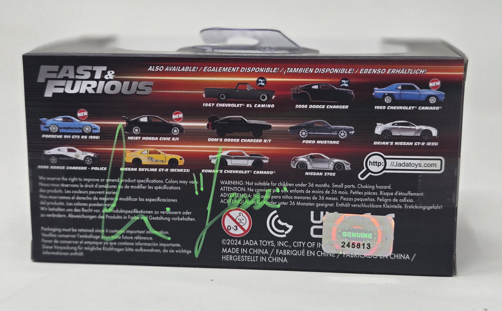 Chad Lindberg Signed Fast & Furious Brian’s Mitsubishi Eclipse – 1:32 Die-Cast